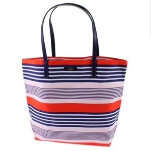 Kate Spade Striped Canvas Tote Like New